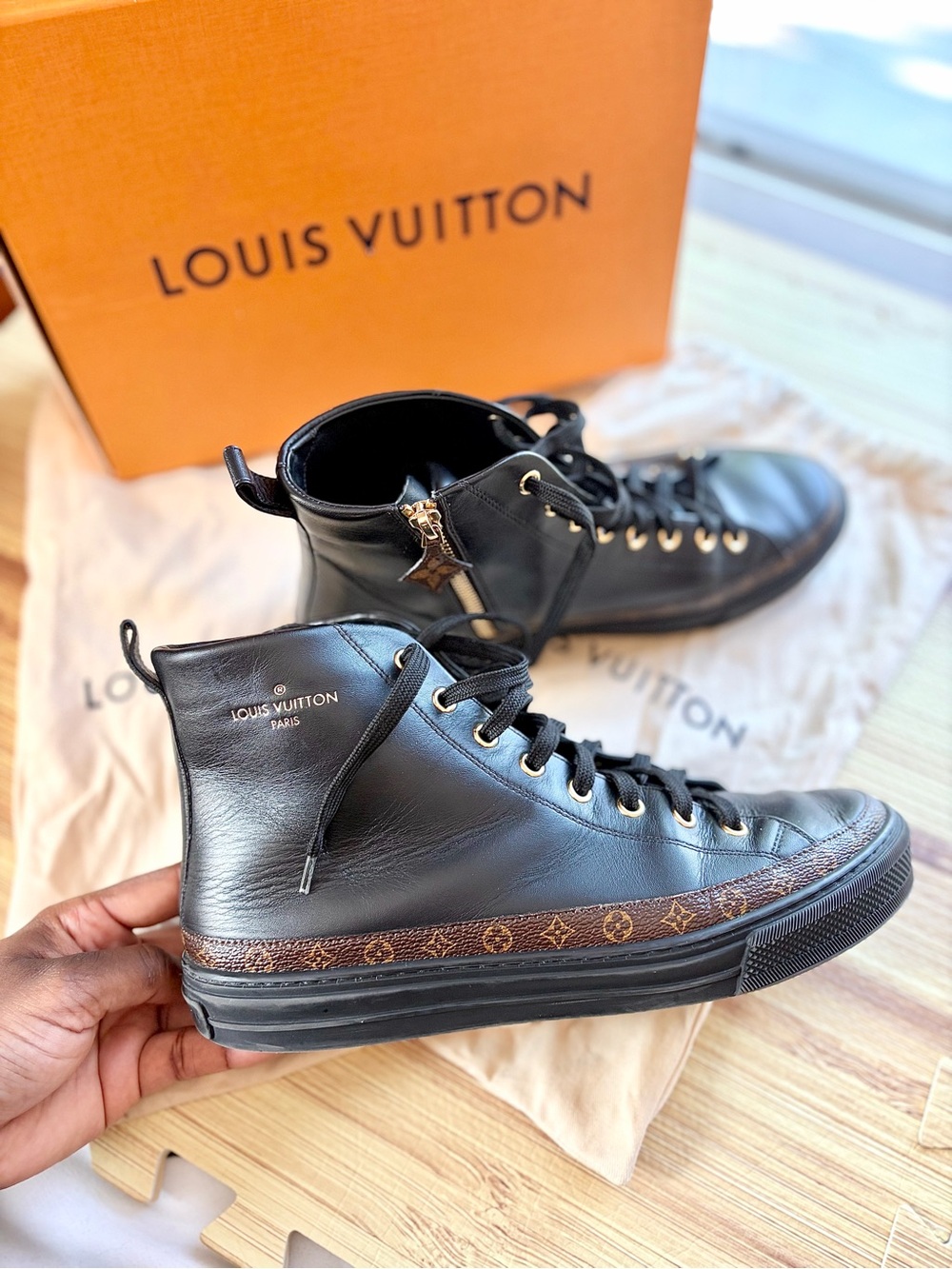 Authentic Louis Vuitton Stellar High-Top Sneakers